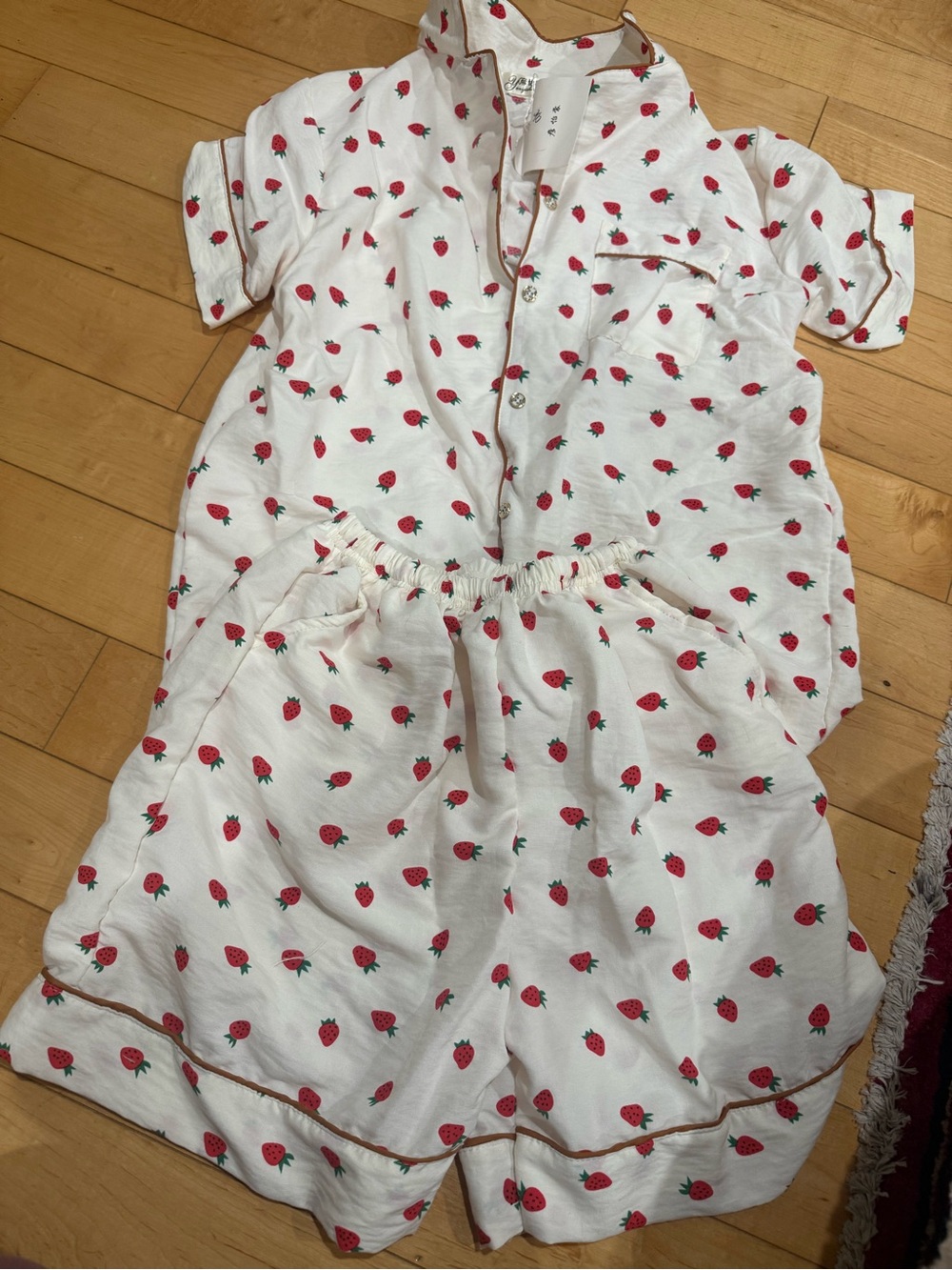 Brand new White Strawberry Print Pajama Set. From Vietnam